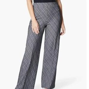 Spanx The Perfect Pant Women XL Black White Gingham Wide Leg 21067R Pull On